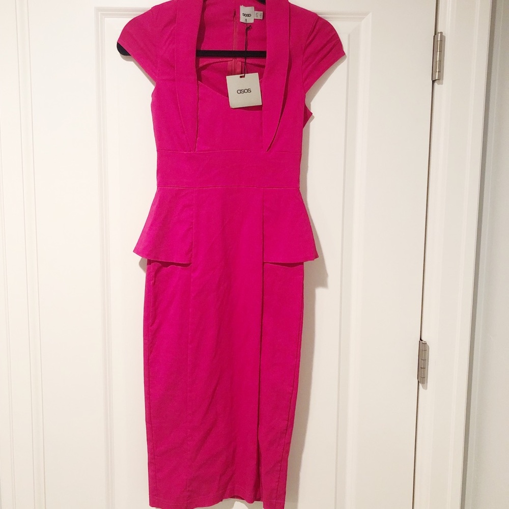 ASOS hot pink pencil dress.